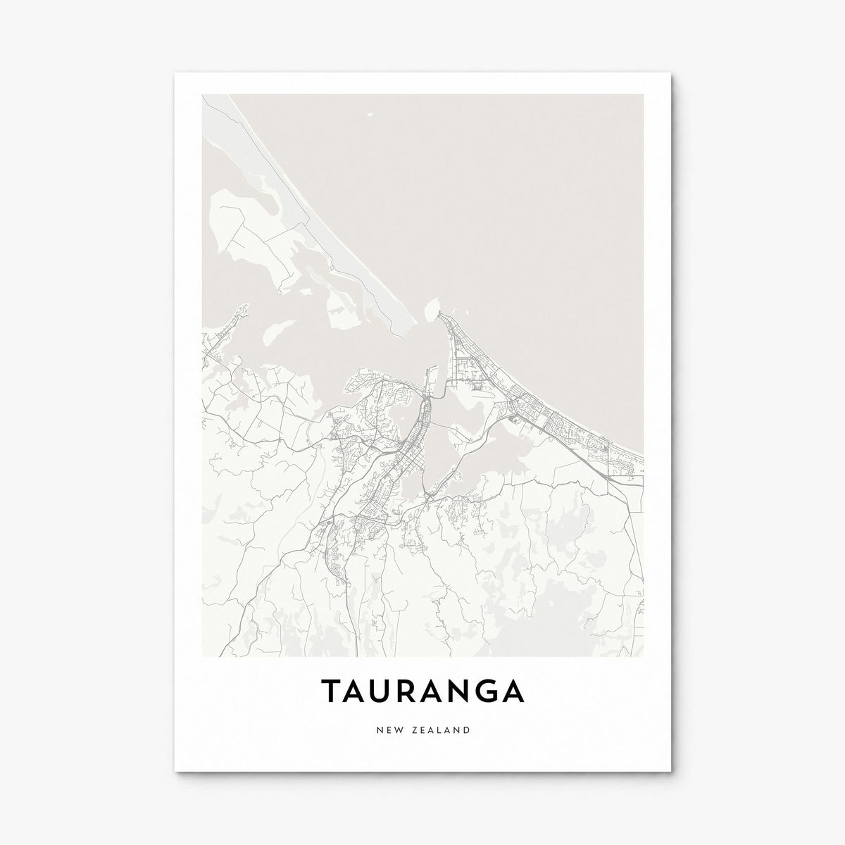 Tauranga Map Poster, print only (unframed)