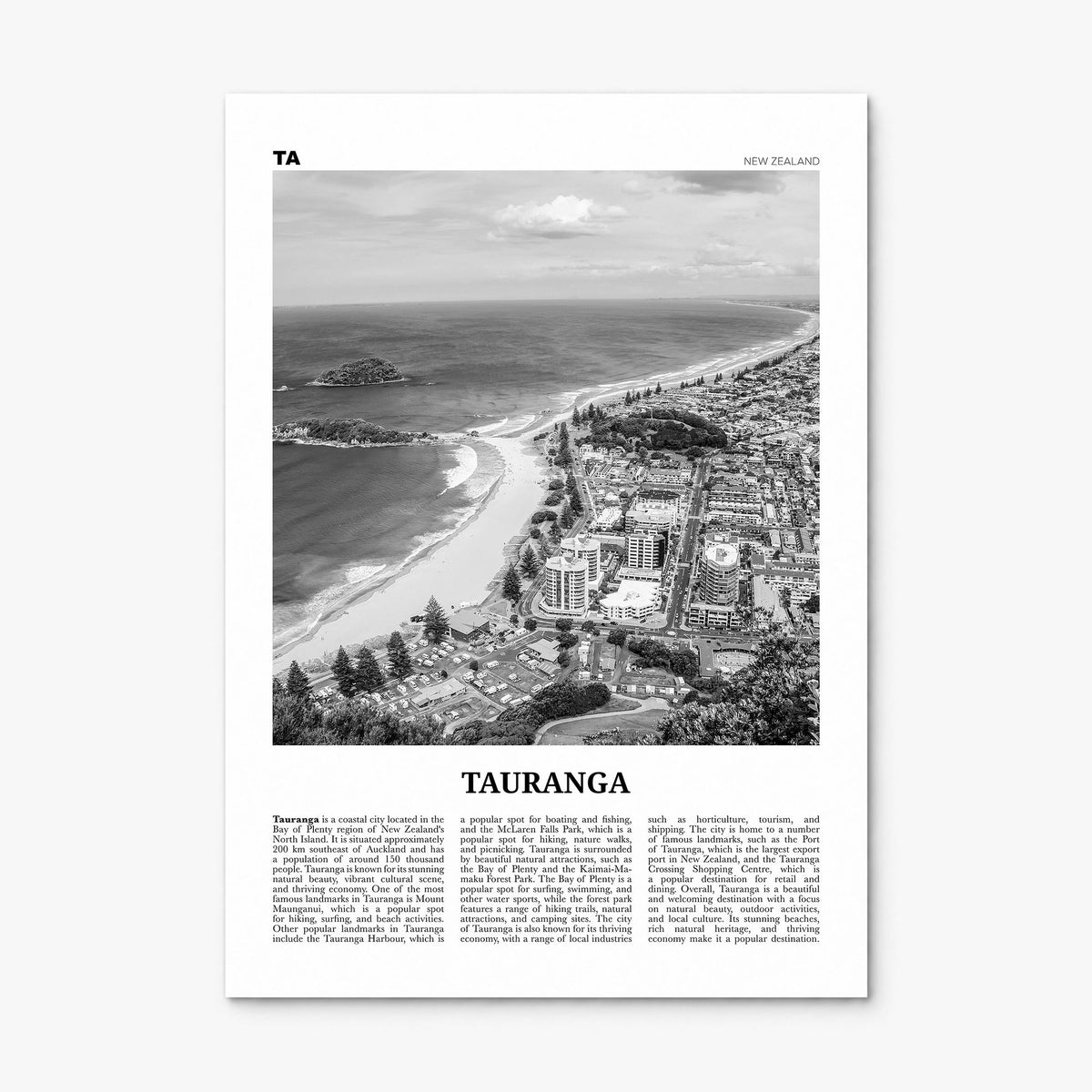 Tauranga Newspaper Poster, print only (unframed)