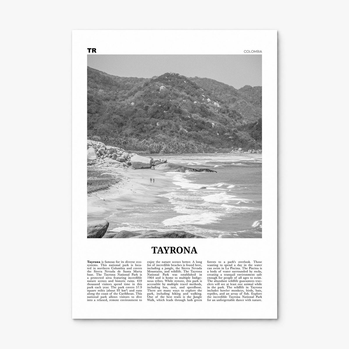 Tayrona National Natural Park Newspaper Poster, print only (unframed)