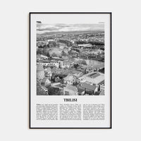 Tbilisi Poster Black Metal / 8x12 in Nbourhood Travel B&W Poster