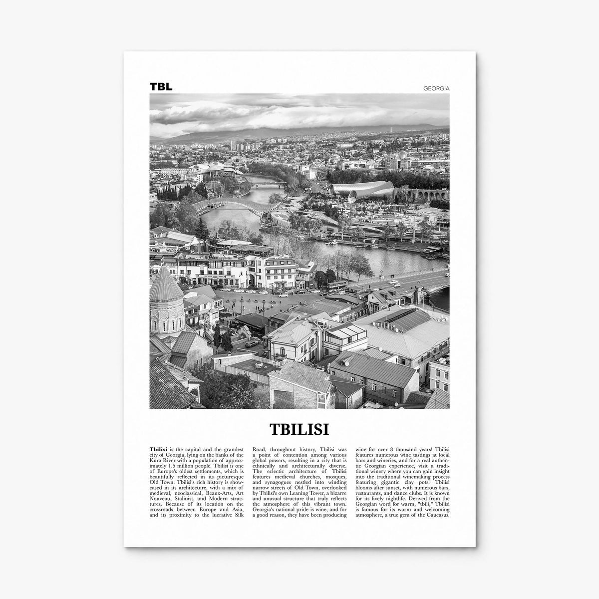 Tbilisi Newspaper Poster, print only (unframed)