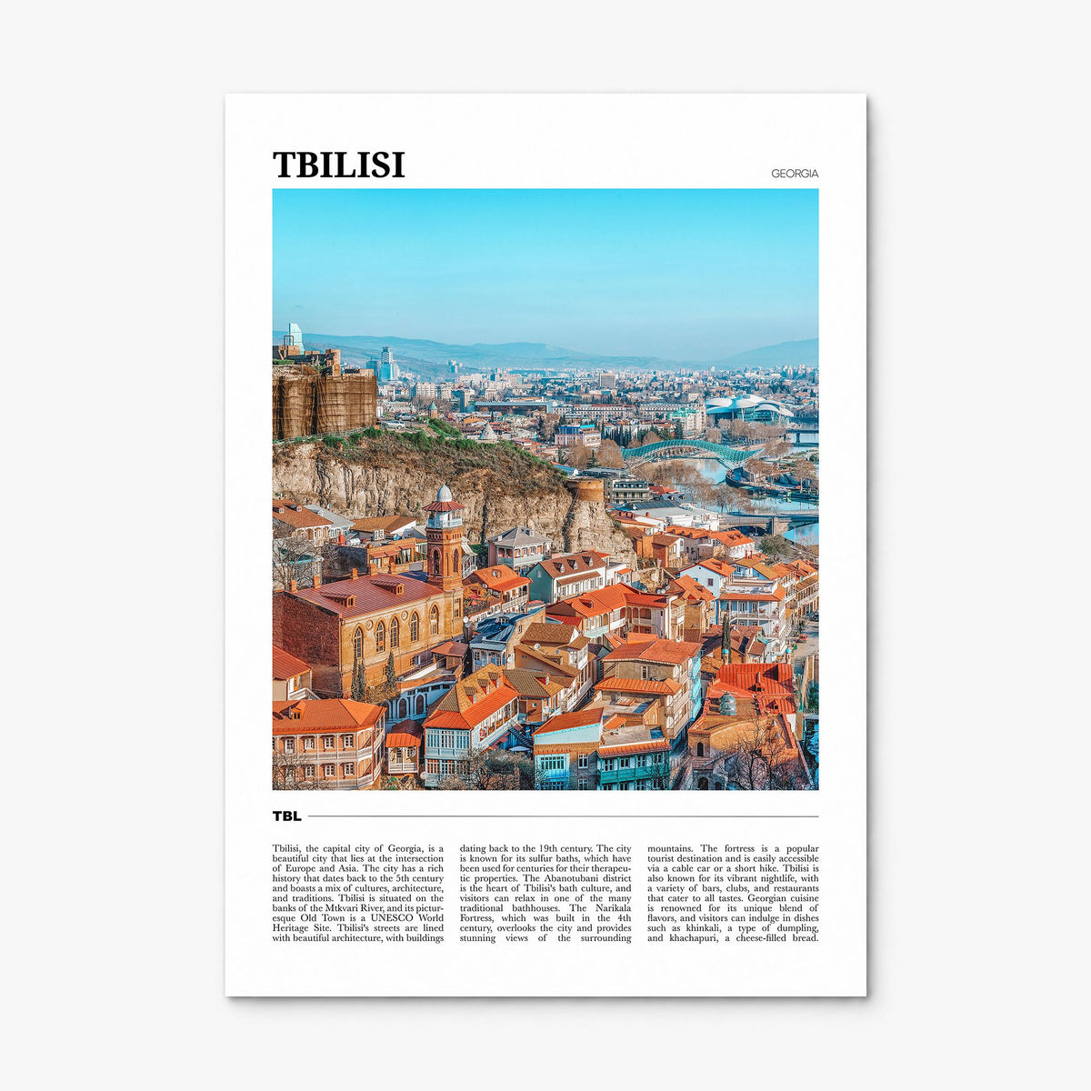 Tbilisi Travel Poster, print only (unframed)