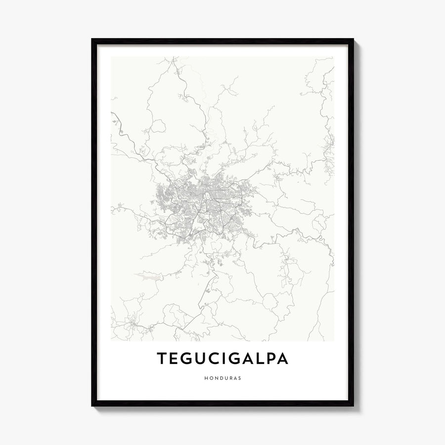 Tegucigalpa Map Poster, framed poster mockup