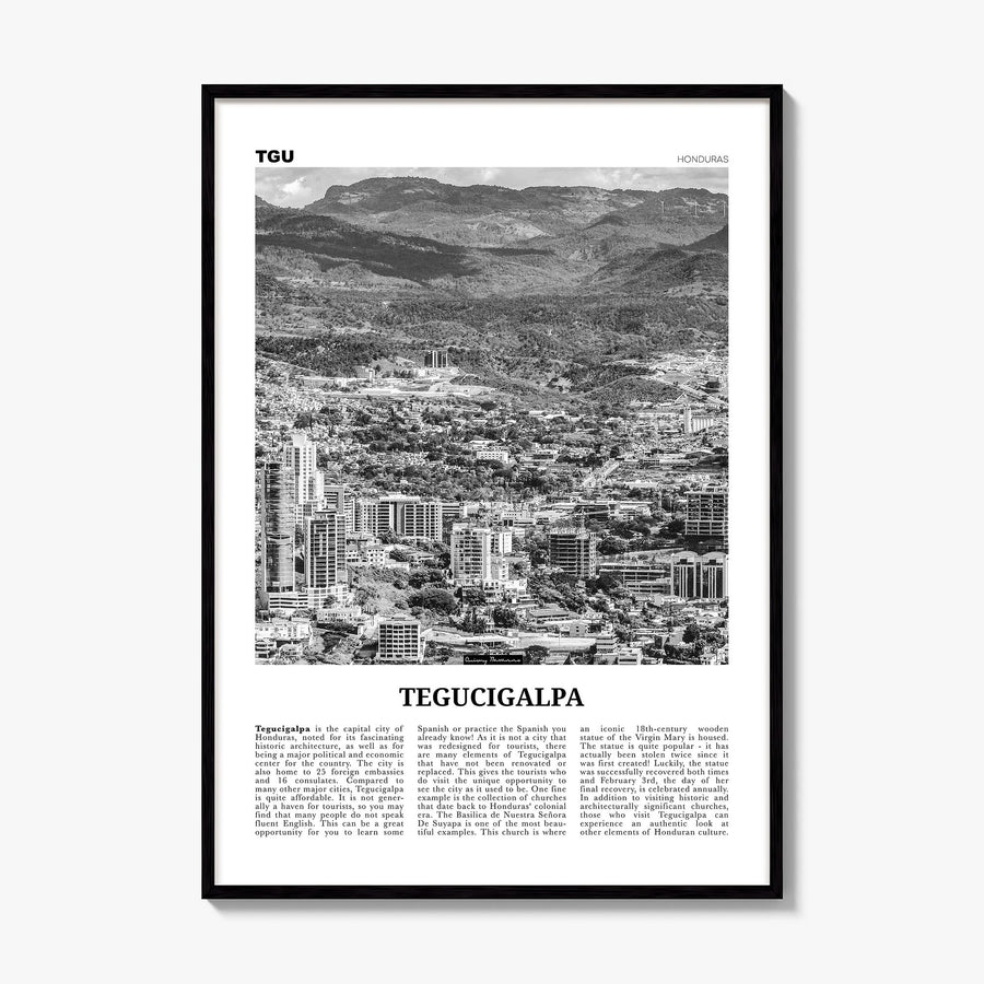 Tegucigalpa Newspaper Poster, framed poster mockup