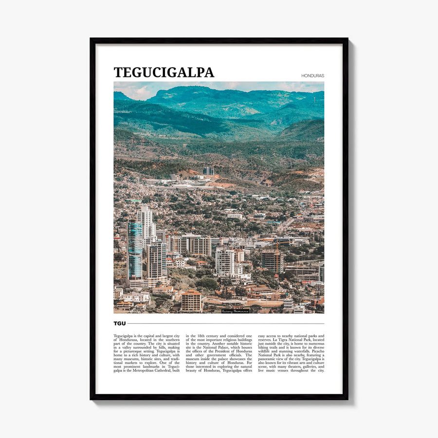 Tegucigalpa Travel Poster, framed poster mockup