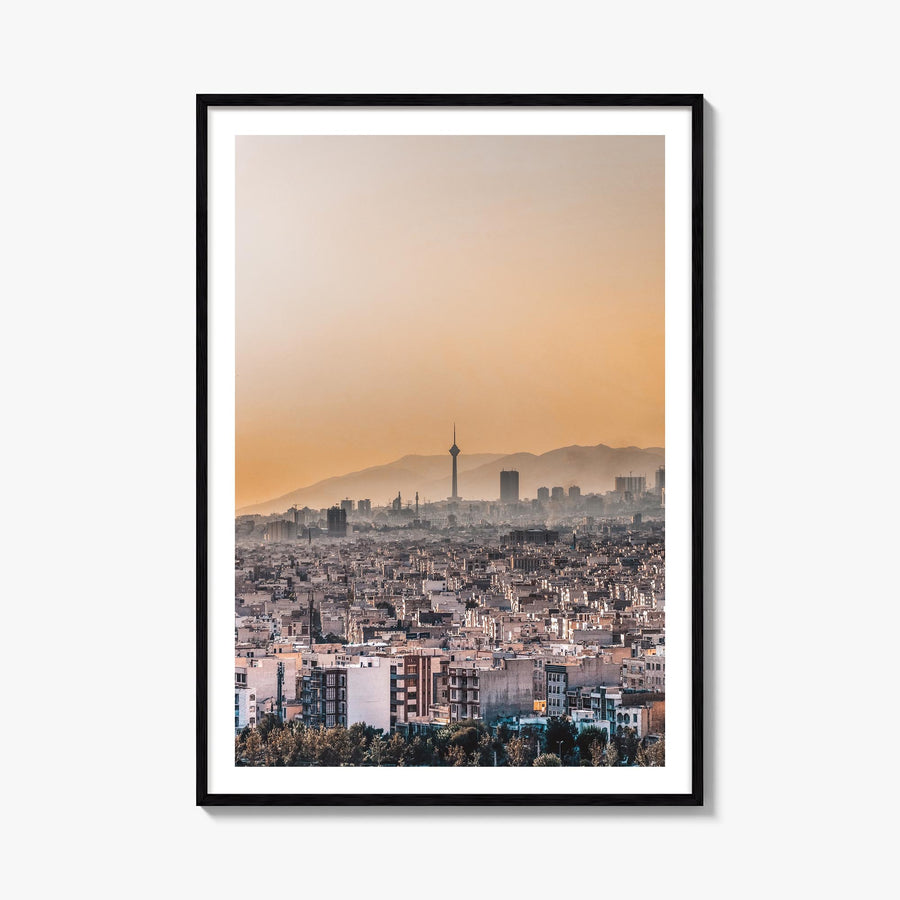 Tehran colorful photo poster of Iran – vertical wall art, unframed print shown in interior mockup