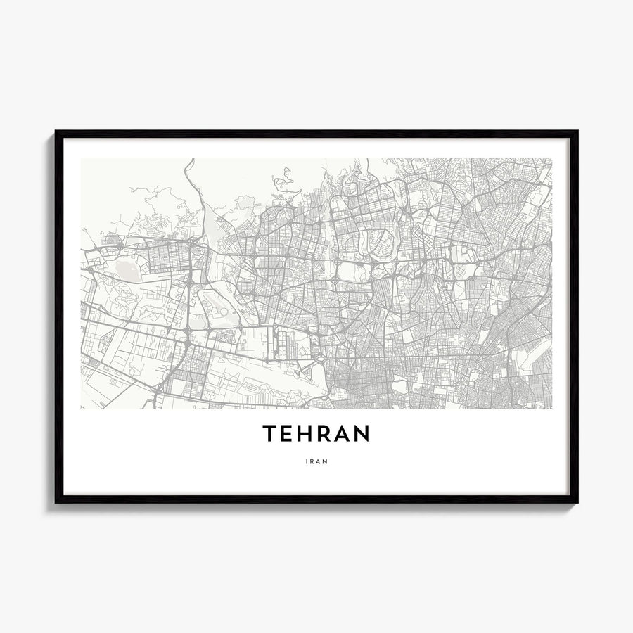 Tehran Map Poster, framed poster mockup