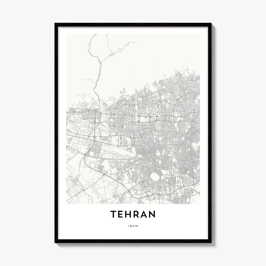 Tehran Map Poster, framed poster mockup