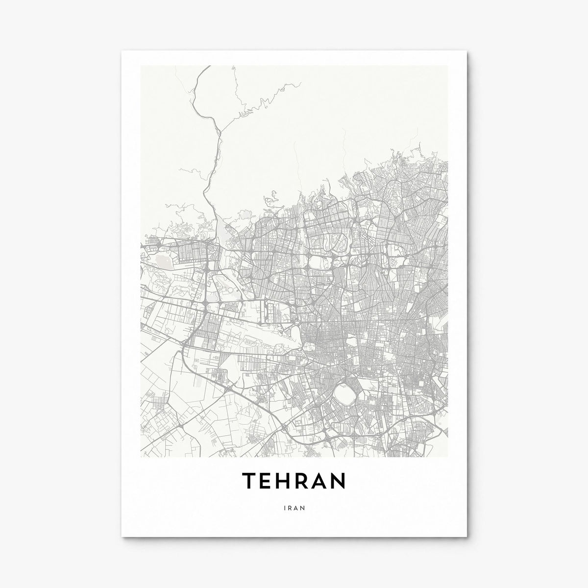 Tehran Map Poster, print only (unframed)