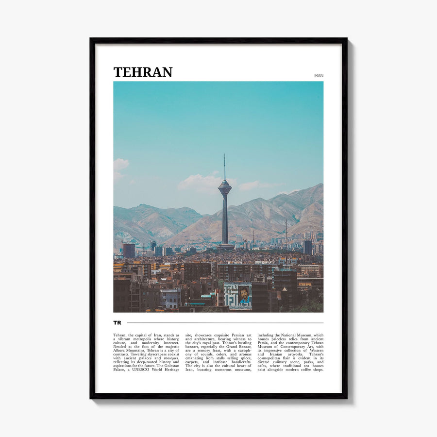 Tehran Travel Poster, framed poster mockup