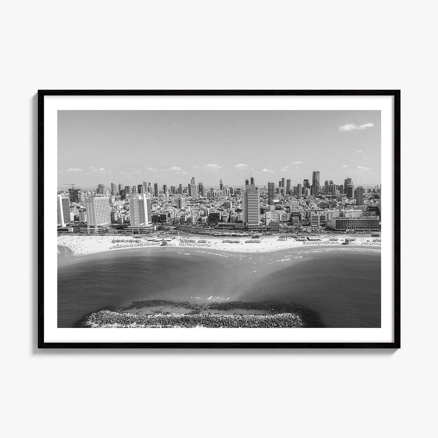 Tel Aviv Photo Poster, framed poster mockup, white border