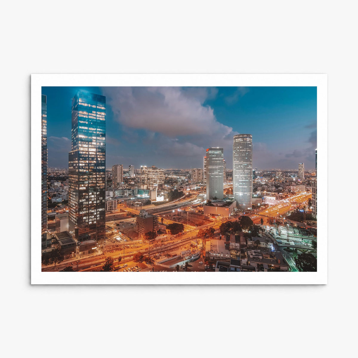 Tel Aviv Photo Poster, print only (unframed), white border