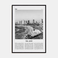 Tel Aviv No 1 Poster Black Wood / 8x12 in Nbourhood Travel B&W Poster