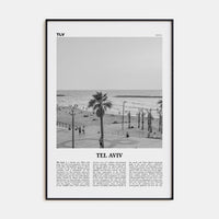 Tel Aviv No 3 Poster Black Metal / 8x12 in Nbourhood Travel B&W Poster