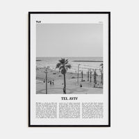 Tel Aviv No 3 Poster Black Wood / 8x12 in Nbourhood Travel B&W Poster