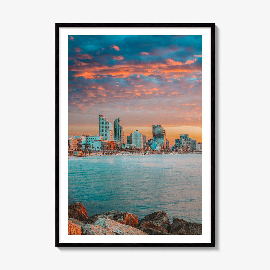 Tel Aviv Photo No 2 Poster, framed poster mockup, white border