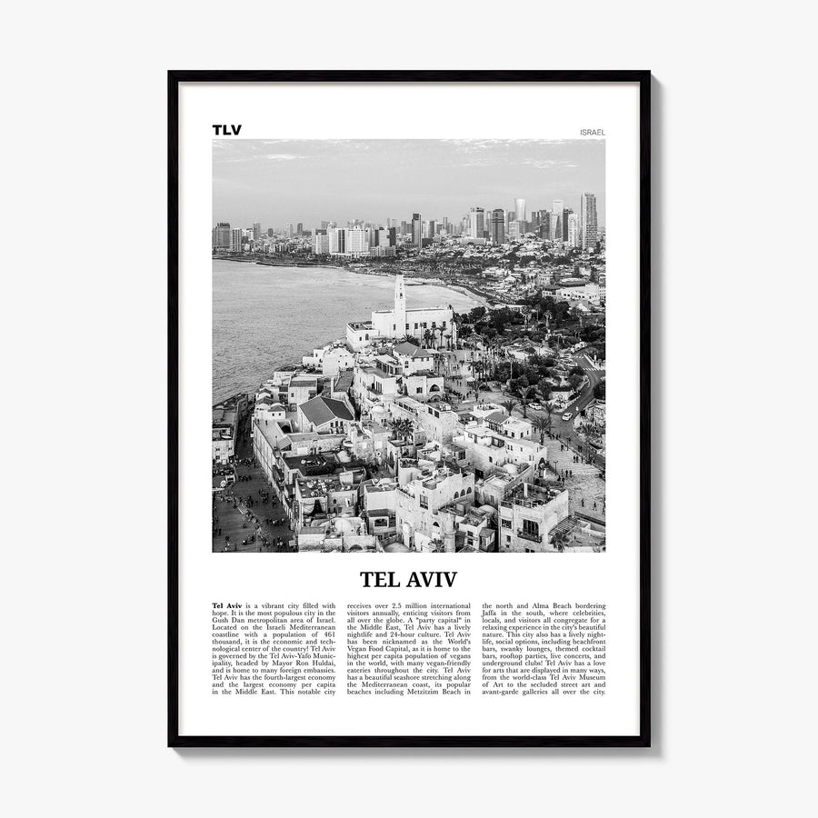 Tel Aviv Newspaper No 2 Poster, framed poster mockup
