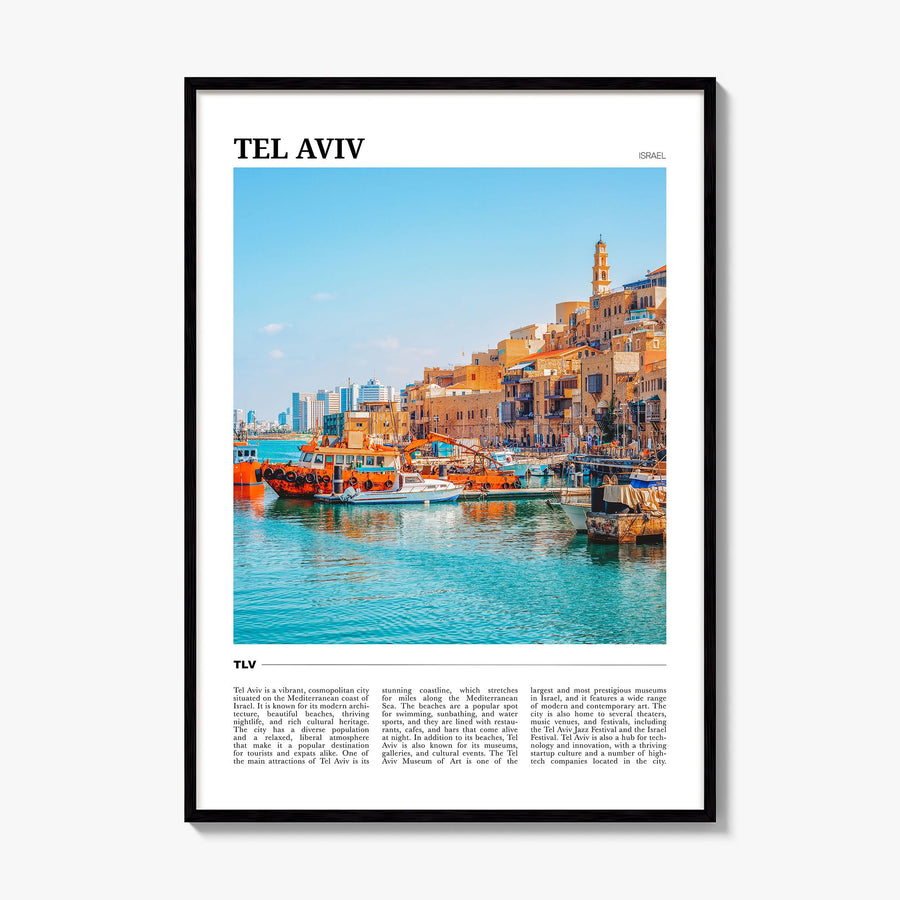 Tel Aviv Travel Poster, framed poster mockup