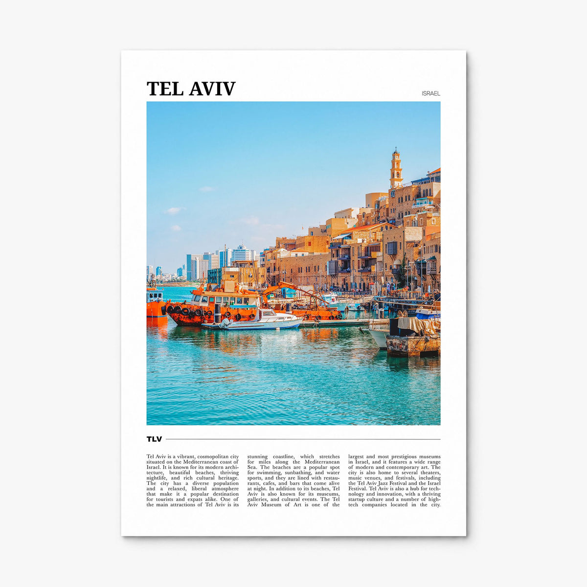 Tel Aviv Travel Poster, print only (unframed)