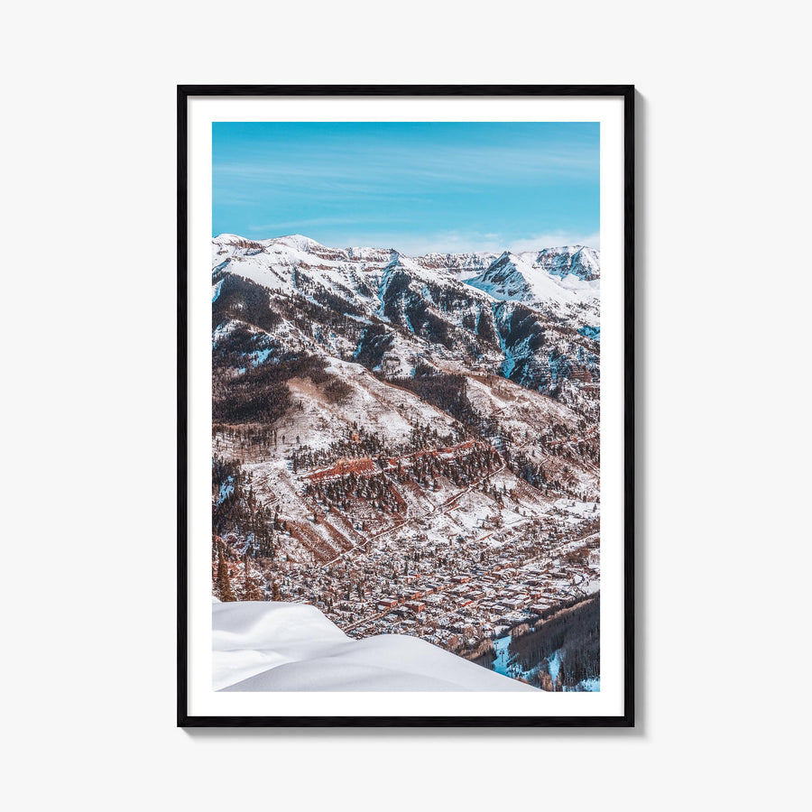 Telluride no. 1 colorful photo poster of Colorado, USA – vertical wall art, unframed print shown in interior mockup