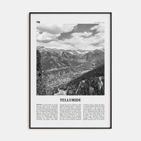 Telluride No 1 Poster Black Metal / 8x12 in Nbourhood Travel B&W Poster