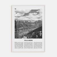 Telluride No 1 Poster White Wood / 8x12 in Nbourhood Travel B&W Poster