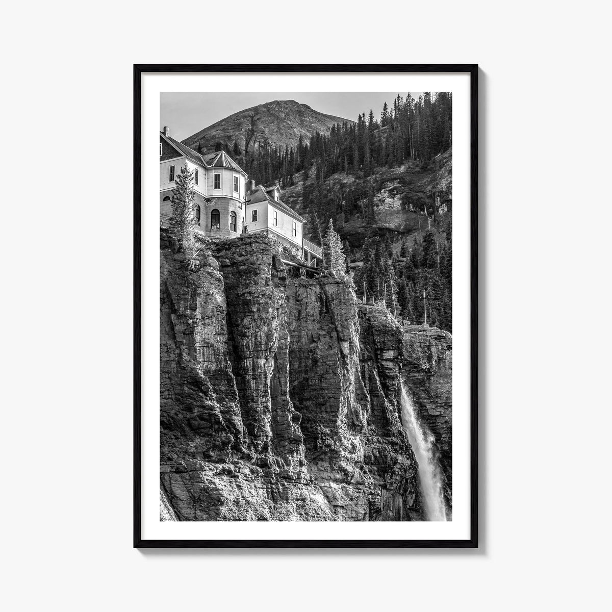 Telluride no. 2 black & white photo poster of Colorado, USA – vertical wall art, unframed print shown in interior mockup