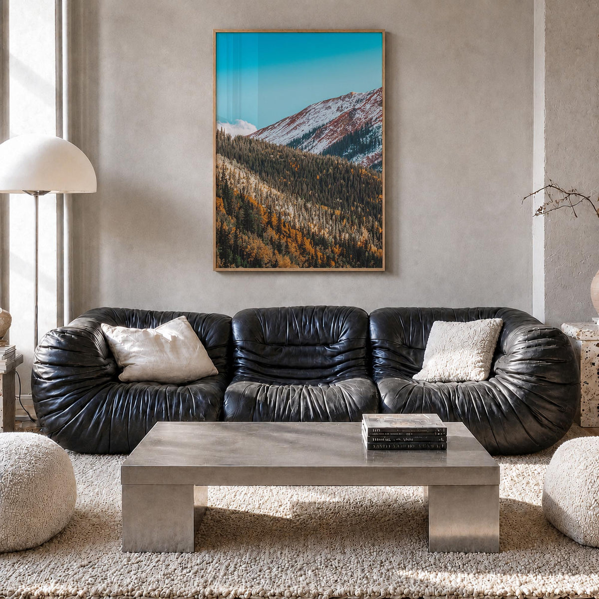 Telluride no. 2 colorful photo poster of Colorado, USA – vertical wall art in natural wood frame, hanging on wall