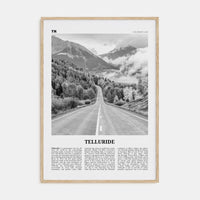 Telluride No 2 Poster Natural Wood / 8x12 in Nbourhood Travel B&W Poster