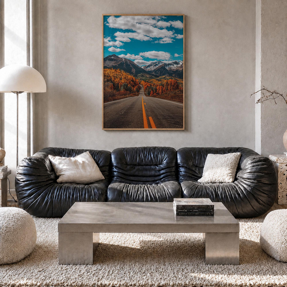 Telluride no. 3 colorful photo poster of Colorado, USA – vertical wall art in natural wood frame, hanging on wall