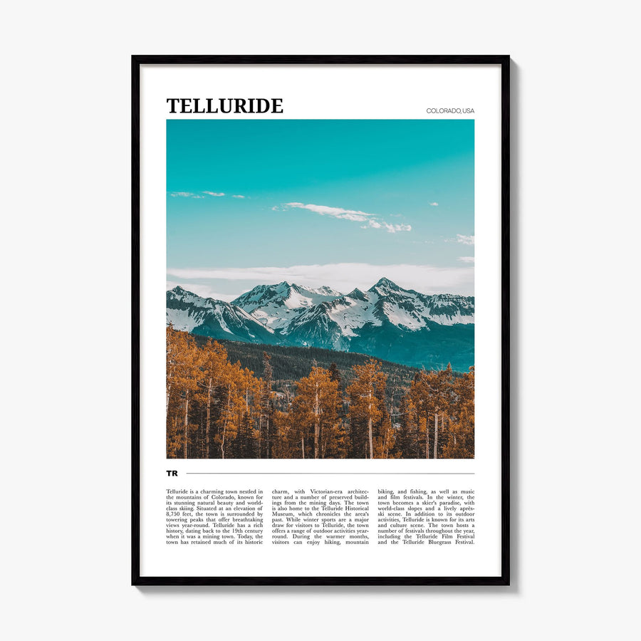 Telluride Travel Poster, framed poster mockup