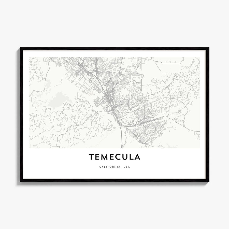 Temecula Map Poster, framed poster mockup