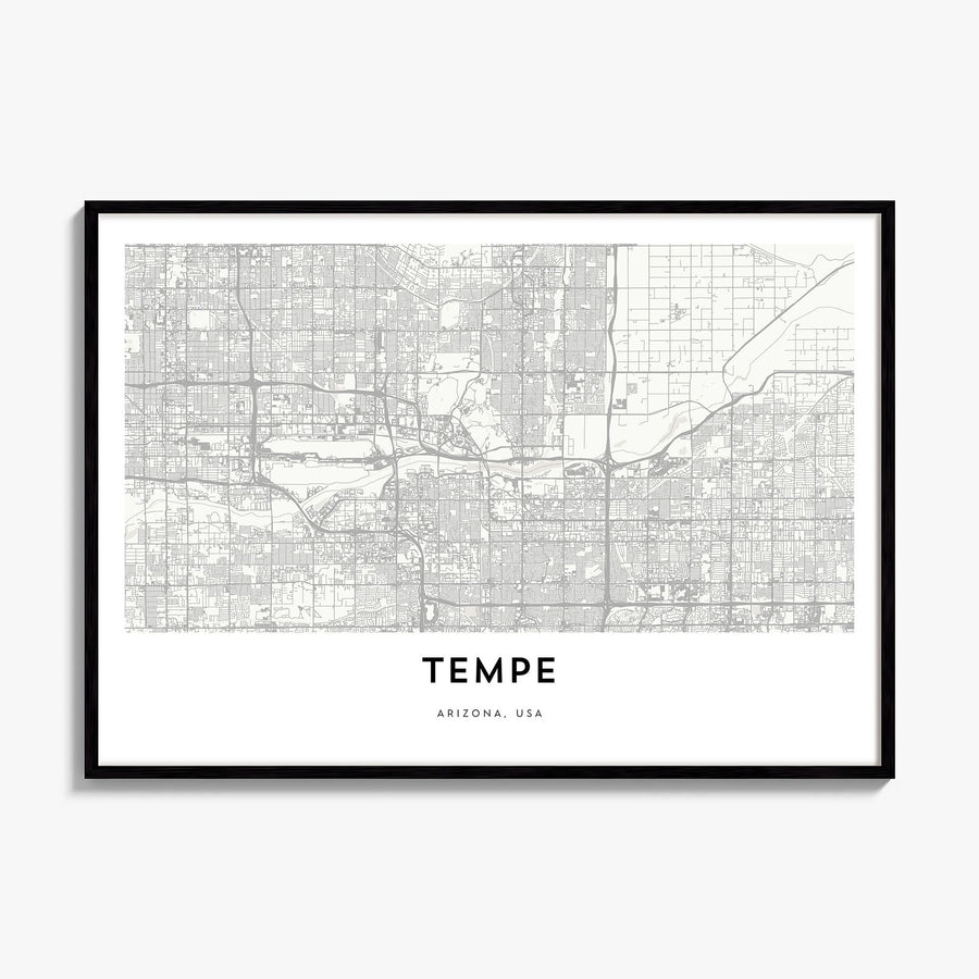 Tempe Map Poster, framed poster mockup
