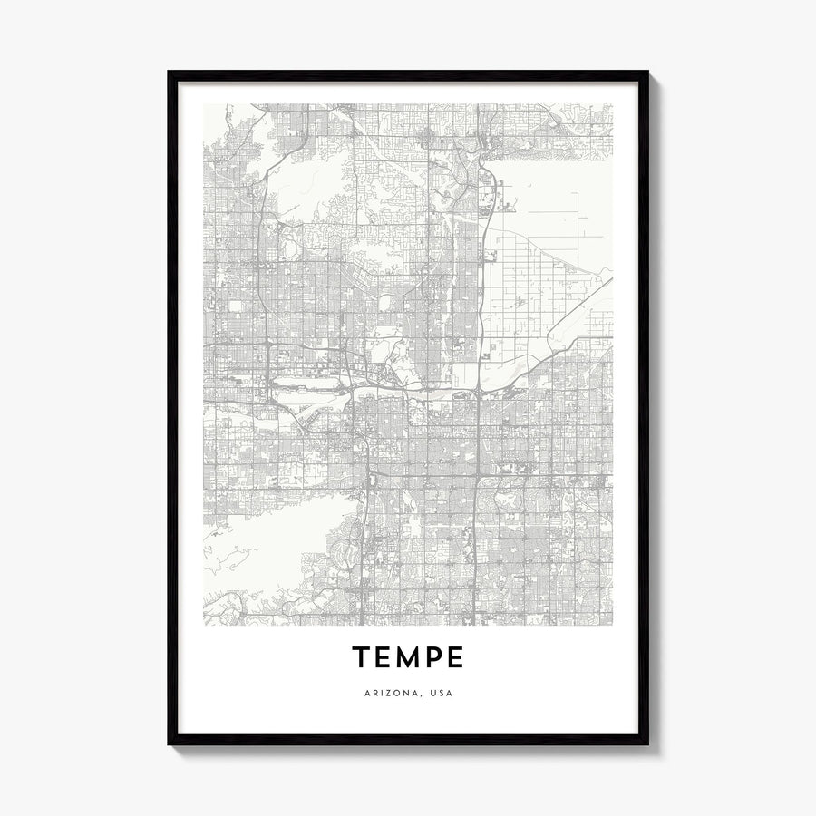 Tempe Map Poster, framed poster mockup