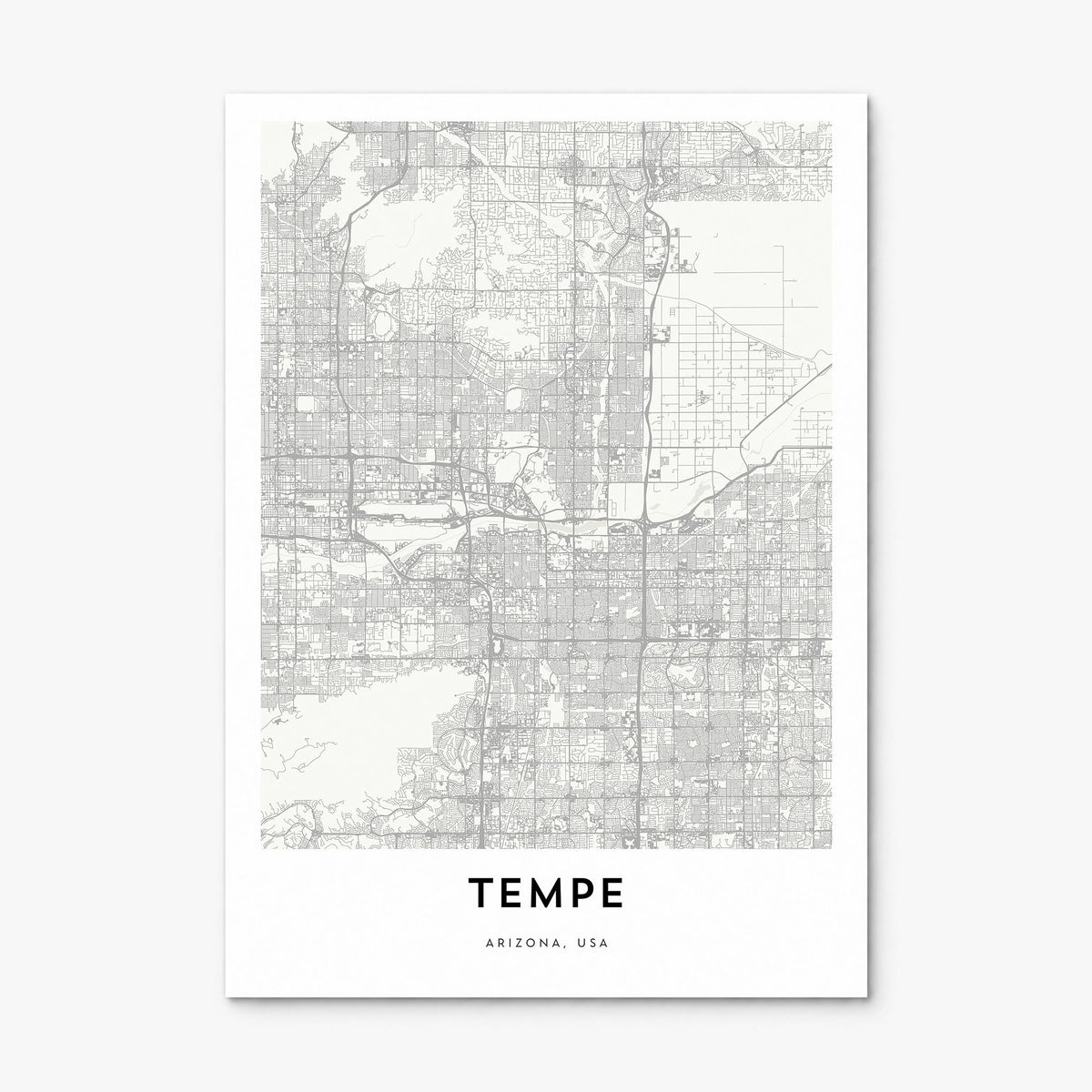 Tempe Map Poster, print only (unframed)