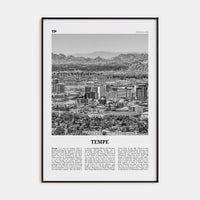 Tempe Poster Black Metal / 8x12 in Nbourhood Travel B&W Poster