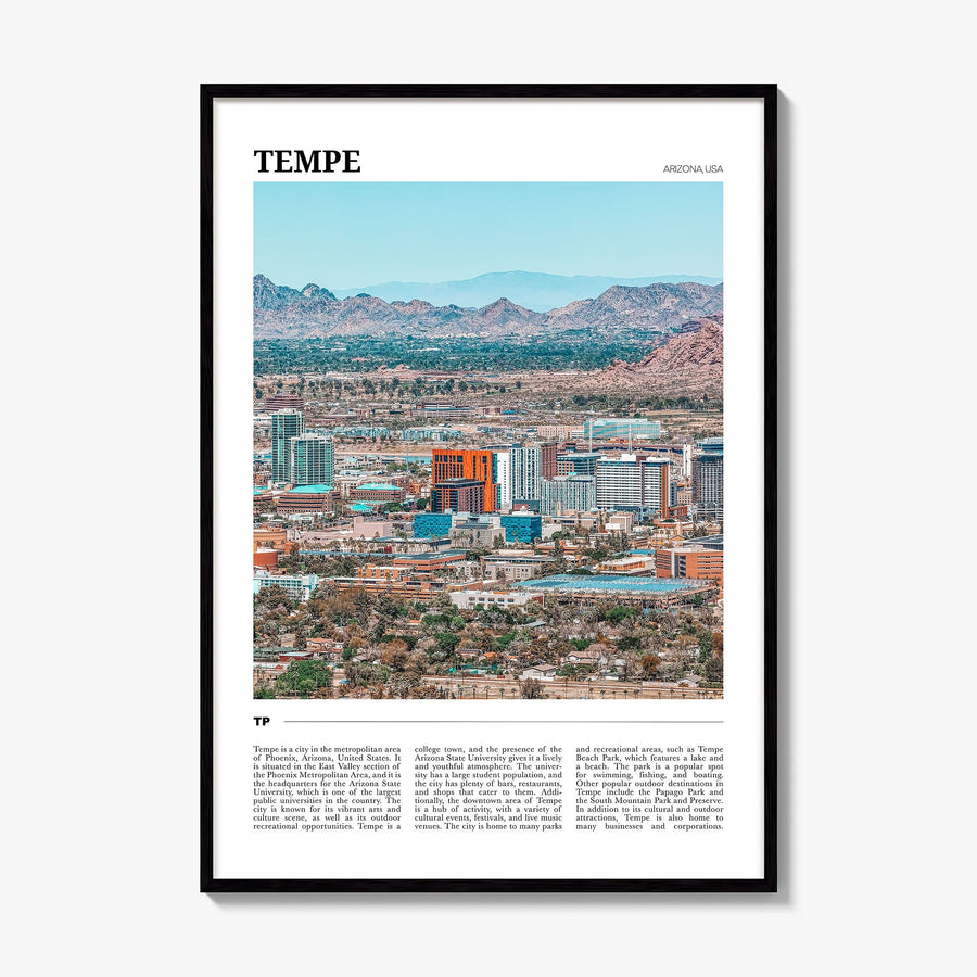 Tempe Travel Poster, framed poster mockup