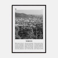 Temuco Poster Black Wood / 8x12 in Nbourhood Travel B&W Poster