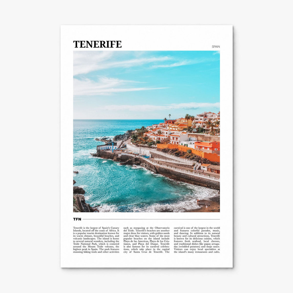 Tenerife Travel Poster, print only (unframed)