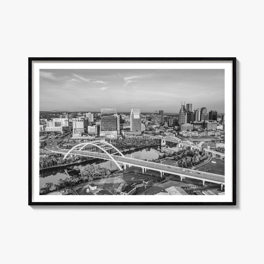 Tennessee black & white photo poster of United States – horizontal wall art, unframed print shown in interior mockup