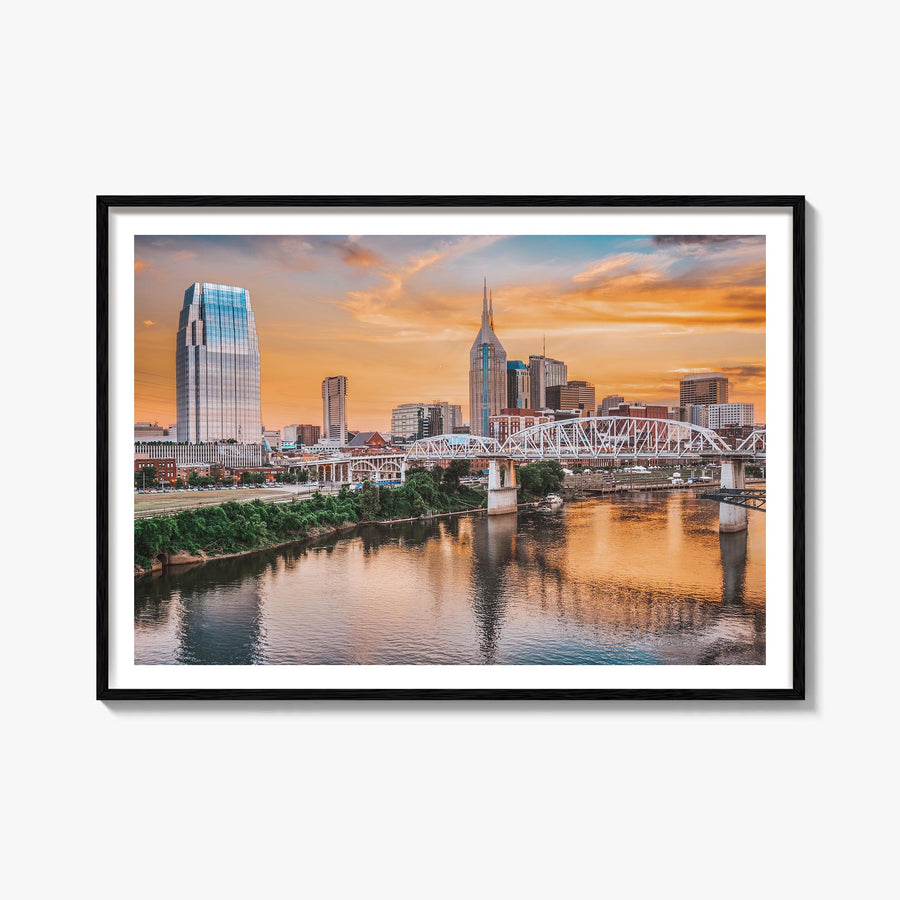 Tennessee colorful photo poster of United States – horizontal wall art, unframed print shown in interior mockup
