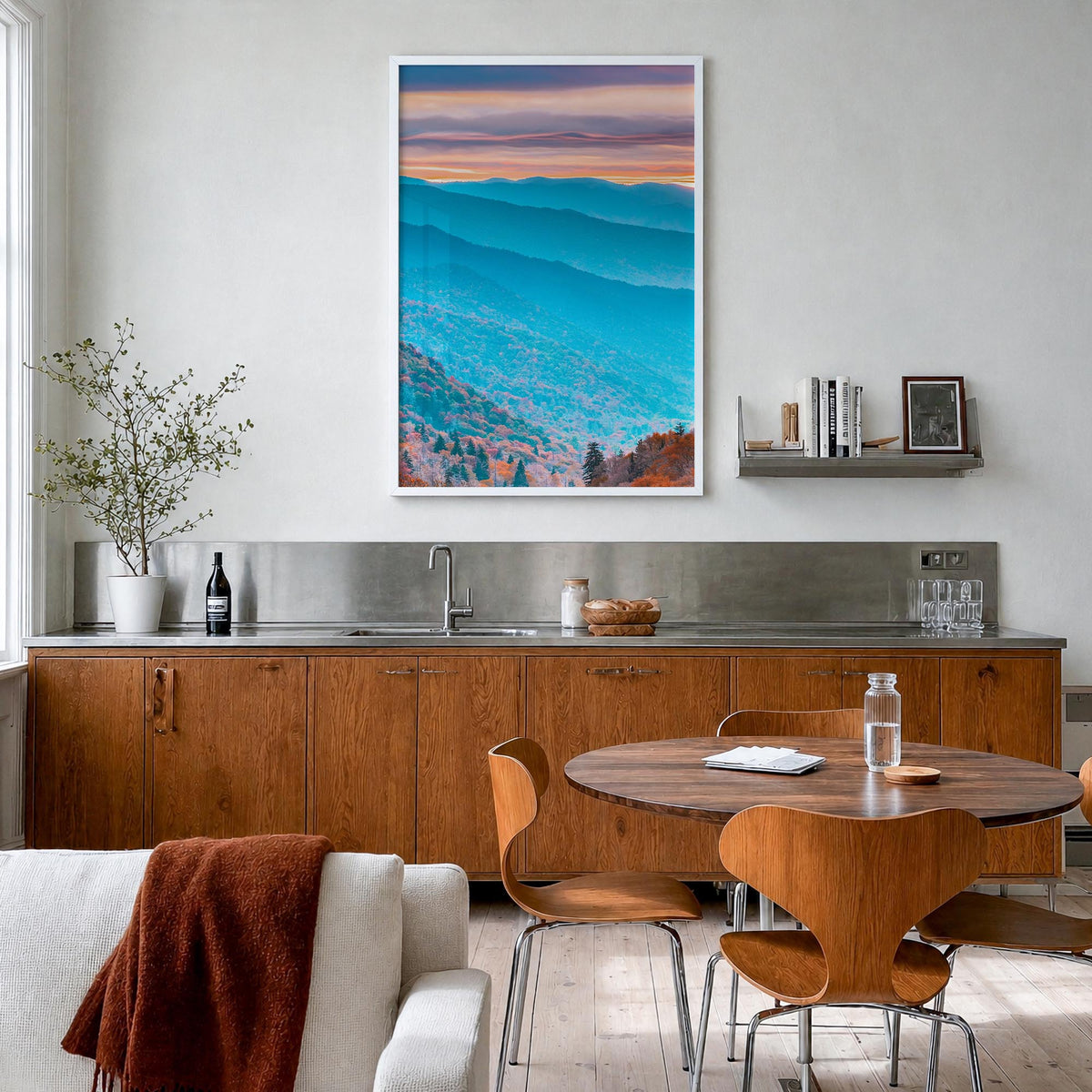 Tennessee no. 1 colorful photo poster of United States – vertical wall art in white wood frame, hanging on wall