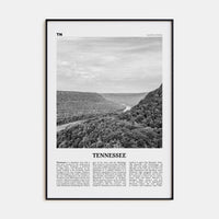 Tennessee No 1 Poster Black Metal / 8x12 in Nbourhood Travel B&W Poster