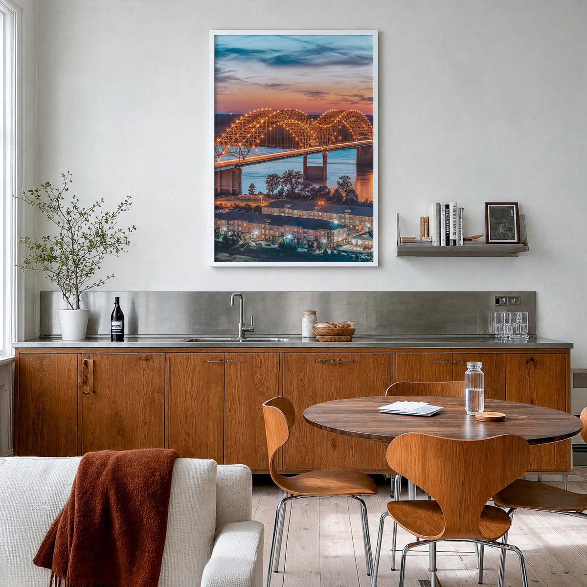 Tennessee no. 2 colorful photo poster of United States – vertical wall art in white wood frame, hanging on wall