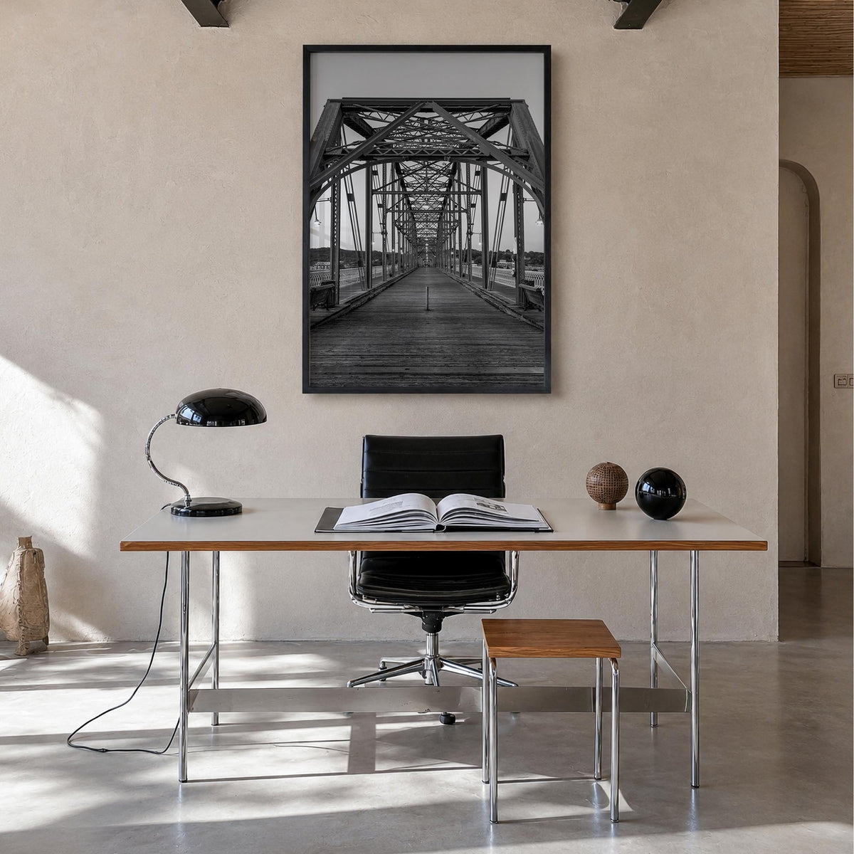 Tennessee no. 3 black & white photo poster of United States – vertical wall art in black wood frame, hanging on wall