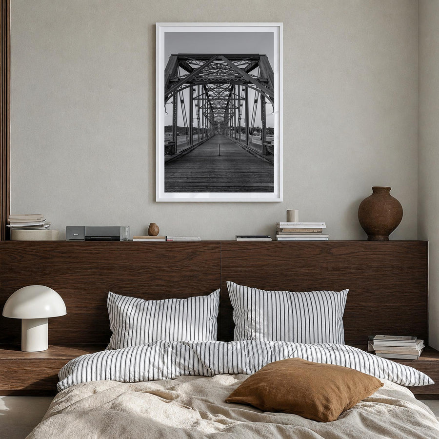 Tennessee no. 3 black & white photo poster of United States – vertical wall art in white wood frame with white border, hangin