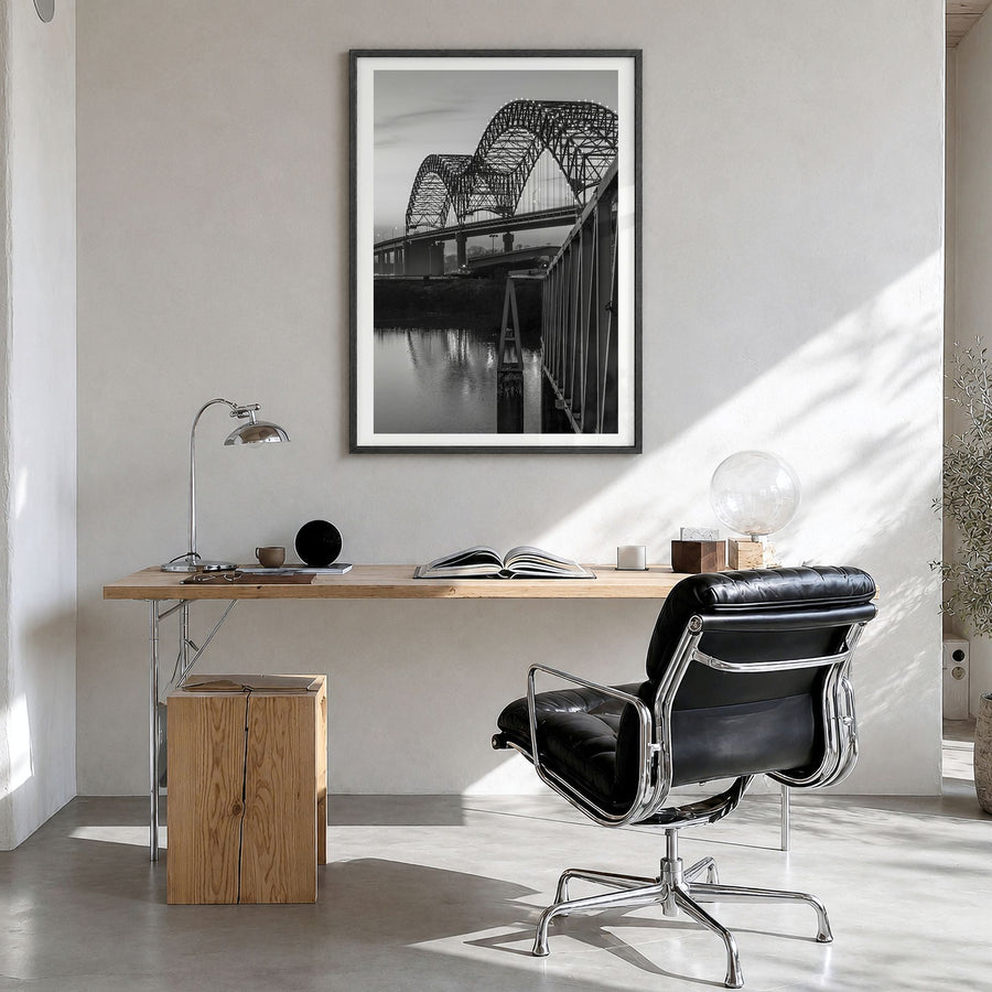 Tennessee Photo No 2 Poster in a black wood frame, hanging in a bright home office, white border