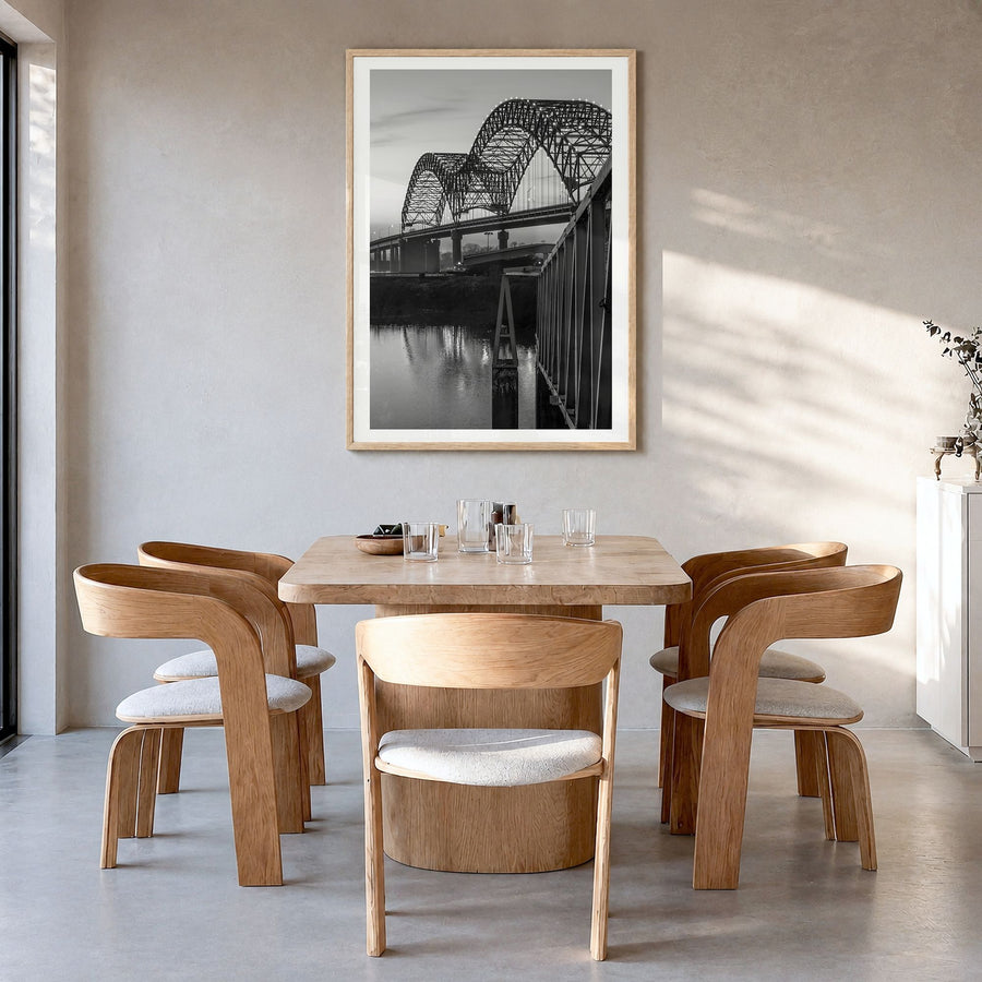 Tennessee Photo No 2 Poster in a natural wood frame, hanging in a dining room, white border