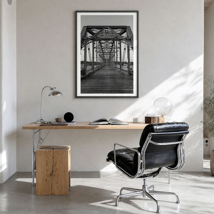 Tennessee Photo No 3 Poster in a black wood frame, hanging in a bright home office, white border