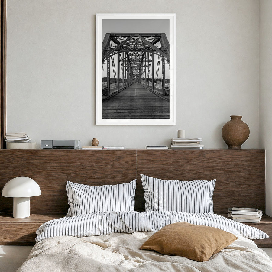 Tennessee Photo No 3 Poster in a white wood frame, hanging in a bedroom, white border